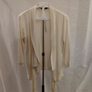 Adrienne Vittadini Ivory Open Front Cardigan
